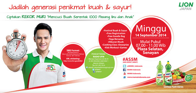 Ayo, hidup sehat dan jadi saksi sejarah REKOR MURI CUCI BUAH serentak 1000 Ibu & anak!